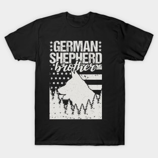 German Shepherd Brother American Flag T-Shirt